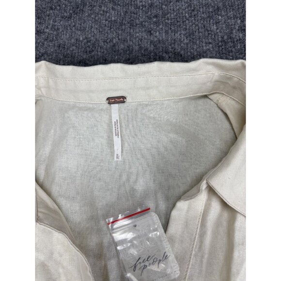 Free People Shirt Dress Womens XL Nilla Cream Sleeveless Button Front Maxi - Picture 2 of 9